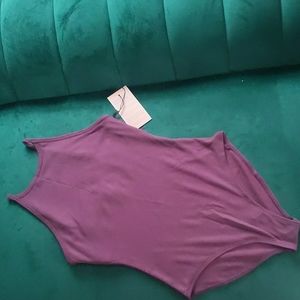 Girlfriend Collective High Neck Bodysuit (Berry) (M)